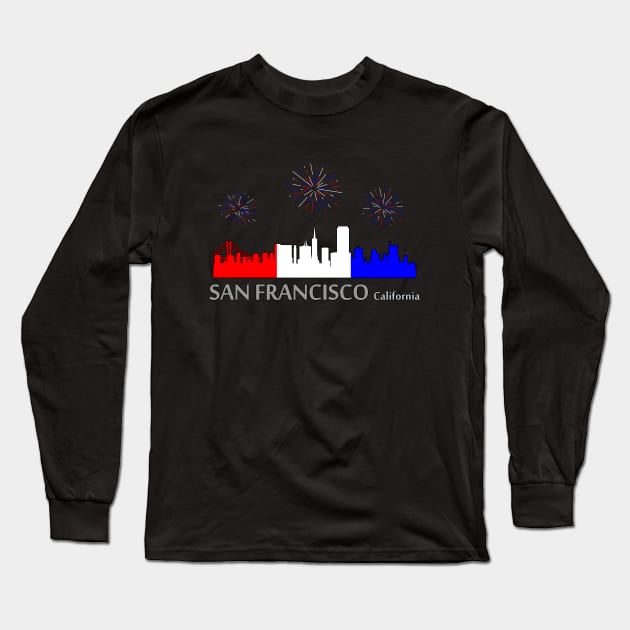 San Francisco: A Star-Spangled Spectacle Long Sleeve T-Shirt by Phygital Fusion